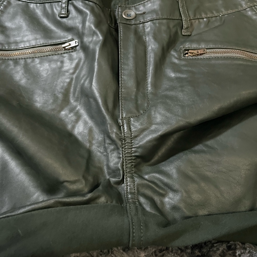 Pilcro and the letter‎ press green pleather front pants woman’s 32 - Picture 7 of 13